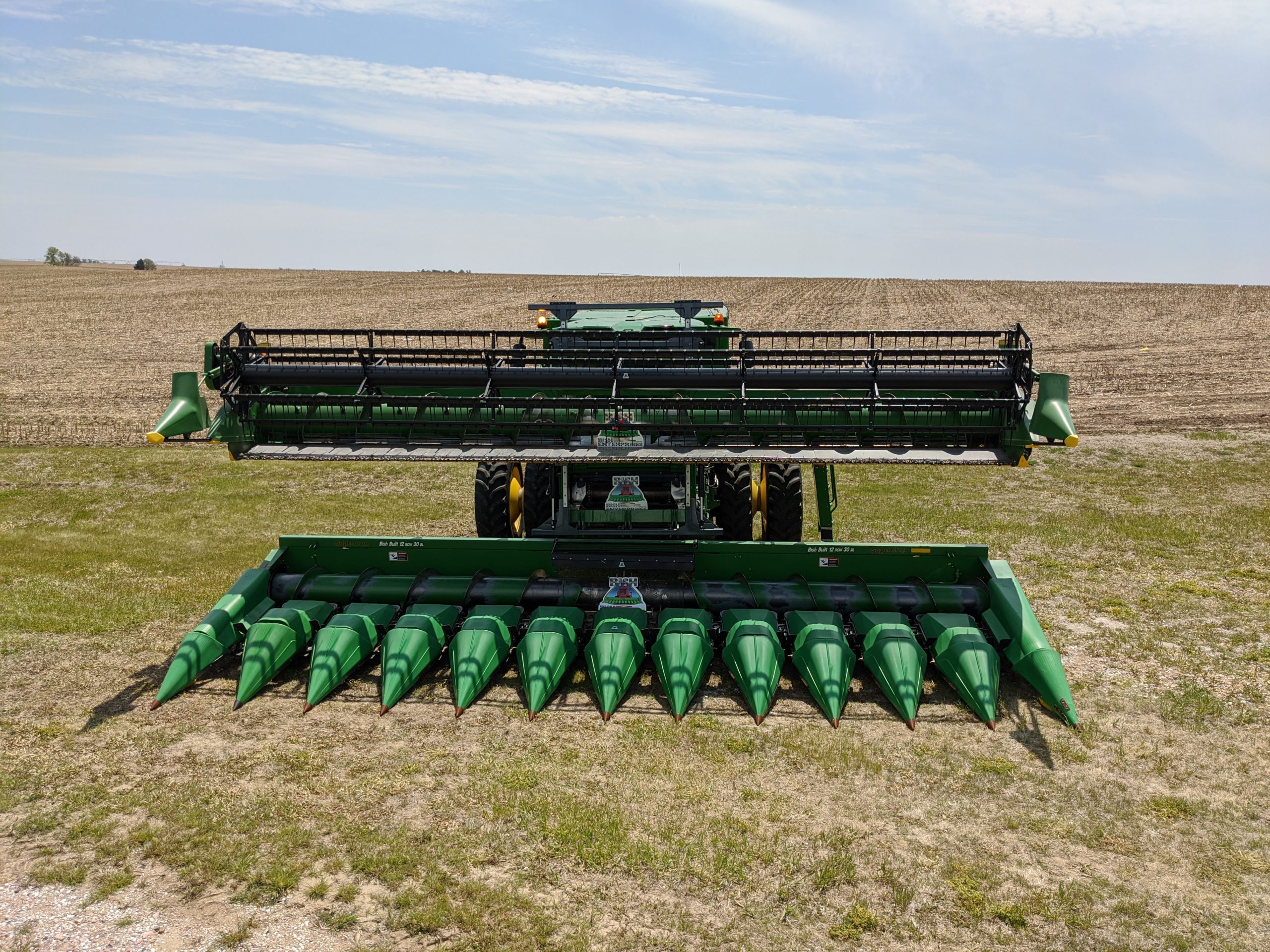 Bish Double Cut Combine for Hemp, Hemp Combine, SuperCrop Header, Hemp Harvester