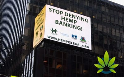 Hemp Industries Association (HIA) Takes its “Hemp is Legal” Ad to Times Square Addressing Banking Issues – September 2019